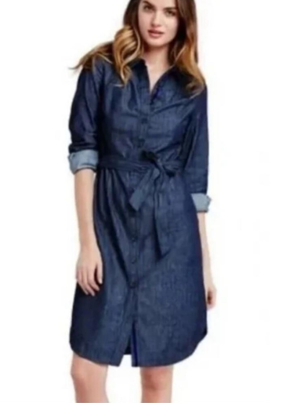 BODEN Denim Long-Sleeve Shirt Dress